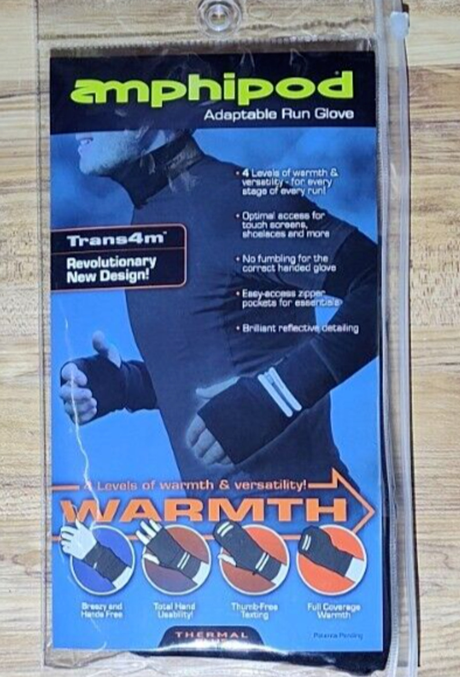 Amphipod Trans4m Thermal Plus Running Outdoor Gloves, Womans L/XL Mens M/L